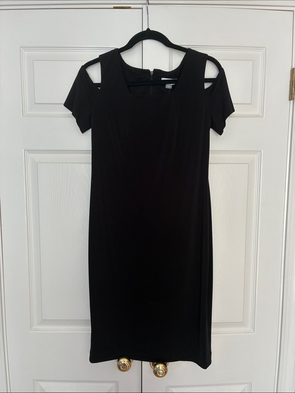 Calvin Klein Black Cold-Shoulder Shift Dress
